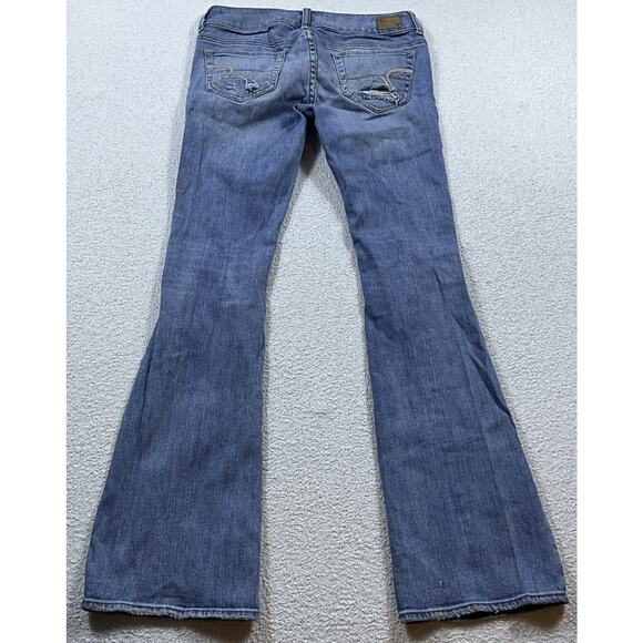 American Eagle Outfitters Artist Jeans 2 Regular Double Button Stretch Distress - Picture 8 of 9